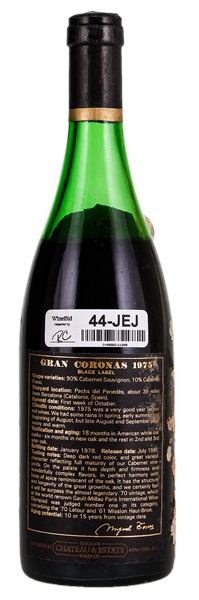 1975 Miguel Torres Gran Coronas Black Label Reserva, 750ml