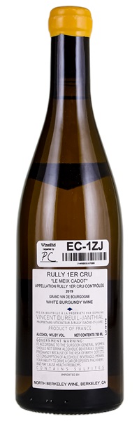 2019 Vincent Dureuil-Janthial Rully Le Meix Cadot, 750ml