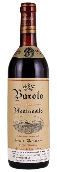 1974 Fratelli Monchiero Barolo Montanello Riserva, 750ml