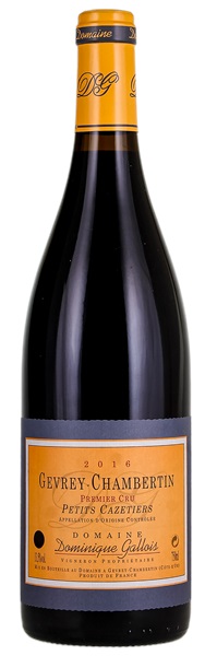 2016 Domaine Dominique Gallois Gevrey-Chambertin Les Petits Cazetiers, 750ml