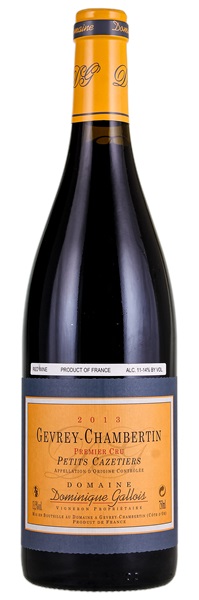 2013 Domaine Dominique Gallois Gevrey-Chambertin Les Petits Cazetiers, 750ml