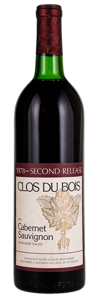 1978 Clos du Bois Second Release Cabernet Sauvignon, 750ml