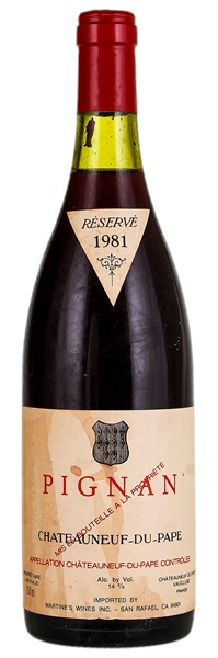 1981 Chateau Rayas Chateauneuf du Pape Pignan Reserve, 750ml
