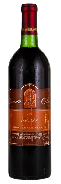 1988 Leonetti Cellar Washington Merlot, 750ml