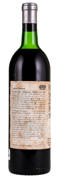 1980 Ridge Jimsomare Zinfandel, 750ml