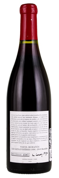 1996 Domaine Leroy Vosne Romanee Les Genaivrieres, 750ml