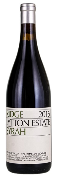 2016 Ridge Lytton Estate Syrah ATP, 750ml