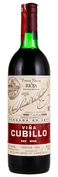 1992 Lopez de Heredia Rioja Vina Cubillo Crianza