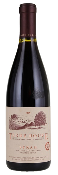 1996 Domaine de la Terre Rouge Sentinel Oak Vineyard Pyramid Block Syrah, 750ml