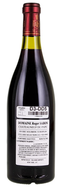 2000 Roger Sabon Chateauneuf du Pape Le Secret des Sabon