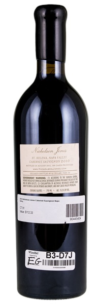 2010 Nicholson Jones Napa Valley Cabernet Sauvignon, 750ml