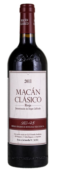 2011 Benjamin Rothschild & Vega Sicilia Macan Clásico, 750ml