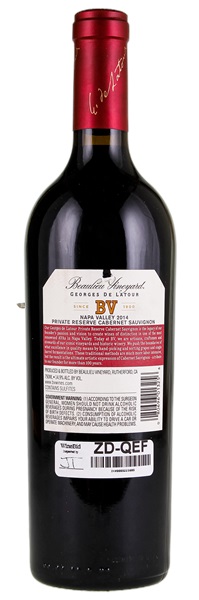 2014 Beaulieu Vineyard Georges de Latour Private Reserve Cabernet Sauvignon, 750ml