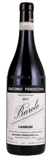 2017 Giacomo Fenocchio Barolo Cannubi, 750ml