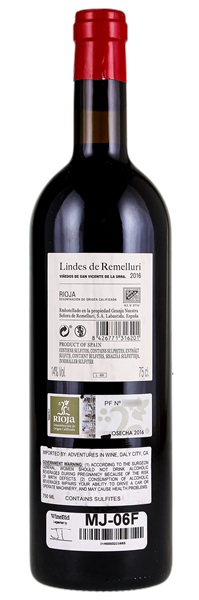 2016 La Granja Nuestra Señora de Remelluri Rioja Lindes de Remelluri Viñedos de San Vicente, 750ml