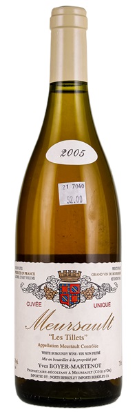 2005 Domaine Boyer-Martenot Meursault Les Tillets Cuvee Unique, 750ml