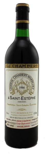 1986 Château Chambert-Marbuzet, 750ml