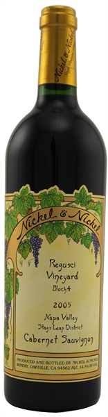 2005 Nickel and Nickel Regusci Vineyard Block 4 Cabernet Sauvignon, 750ml