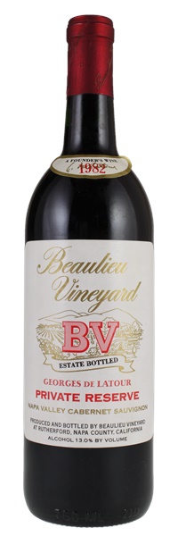 1982 Beaulieu Vineyard Georges de Latour Private Reserve Cabernet Sauvignon, 750ml