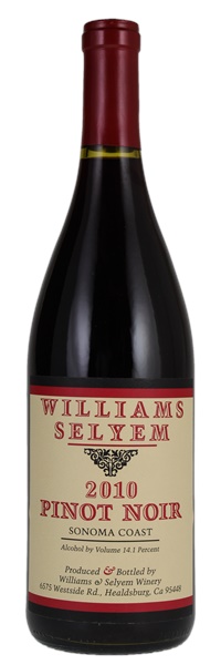 2010 Williams Selyem Sonoma Coast Pinot Noir, 750ml
