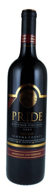 2003 Pride Mountain Mountain Top Vineyards Vintner Select Cuvee Merlot, 750ml