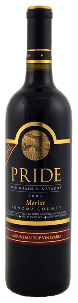 2002 Pride Mountain Mountain Top Vineyards Vintner Select Cuvee Merlot, 750ml