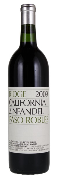 2009 Ridge Paso Robles Zinfandel, 750ml