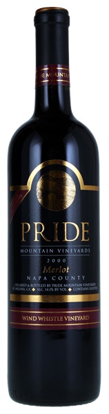 2000 Pride Mountain Wind Whistle Vineyard Merlot Vintner Select Cuvee, 750ml