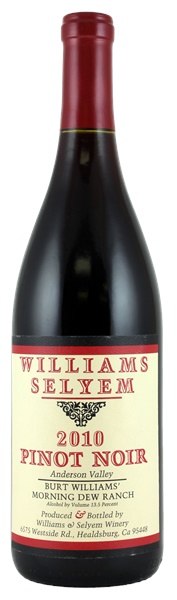 2010 Williams Selyem Burt Williams' Morning Dew Ranch Pinot Noir, 750ml