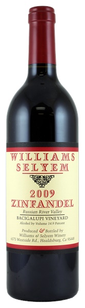 2009 Williams Selyem Bacigalupi Vineyard Zinfandel, 750ml