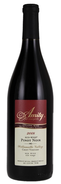 2008 Amity Vineyards Eco-Wine Croft Vineyard Pinot Noir, 750ml