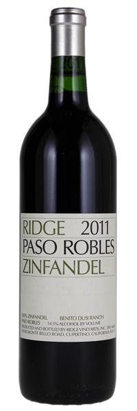 2011 Ridge Paso Robles Zinfandel, 750ml