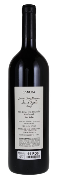 2007 Saxum James Berry Vineyard Bone Rock Syrah, 1.5ltr