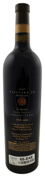 2007 Vineyard 29 Cabernet Franc, 750ml