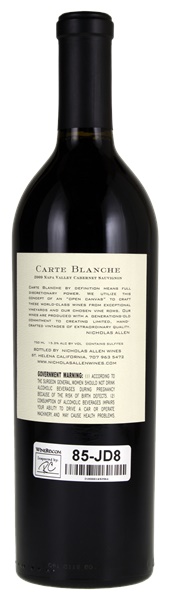 2009 Nicholas Allen Wines Carte Blanche Cabernet Sauvignon, 750ml