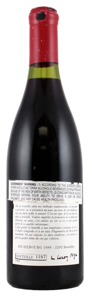 1988 Domaine Leroy Richebourg Pinot Noir Grand Cru | WineBid