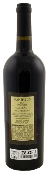2004 Mansfield Winery Cabernet Sauvignon, 750ml