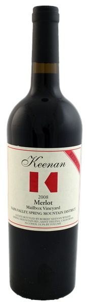 2008 Robert Keenan Winery Mailbox Vineyard Spring Mountain Reserve Merlot, 750ml