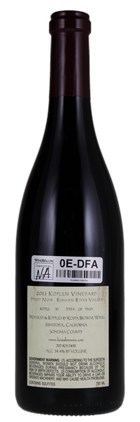 2011 Kosta Browne Koplen Vineyard Pinot Noir, 750ml