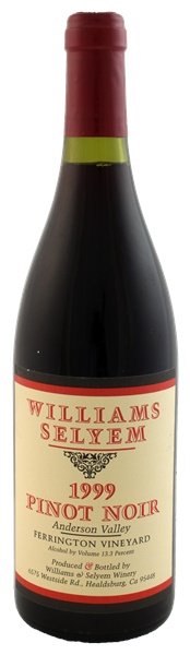 1999 Williams Selyem Ferrington Vineyard Pinot Noir, 750ml