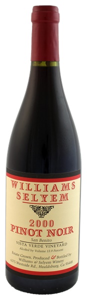 2000 Williams Selyem Vista Verde Vineyard Pinot Noir, 750ml