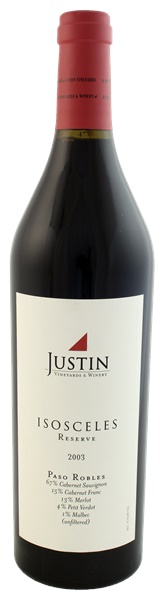 2003 Justin Vineyards Reserve Isosceles, 750ml