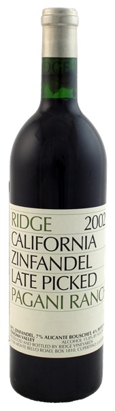 2002 Ridge Pagani Ranch Late Picked Zinfandel, 750ml