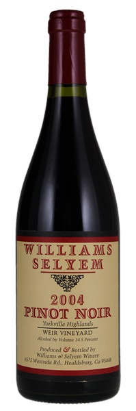 2004 Williams Selyem Weir Vineyard Pinot Noir, 750ml