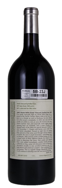 2005 Ridge Monte Bello, 1.5ltr
