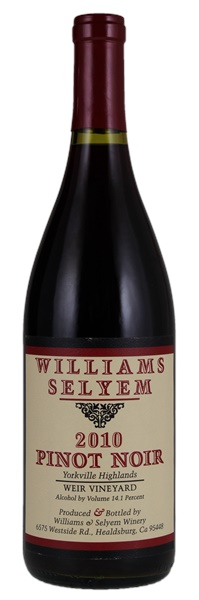 2010 Williams Selyem Weir Vineyard Pinot Noir, 750ml