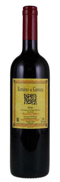 2001 Remirez de Ganuza Rioja Reserva, 750ml