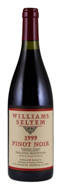 1999 Williams Selyem Precious Mountain Pinot Noir, 750ml
