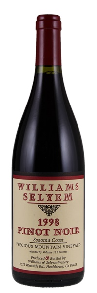 1998 Williams Selyem Precious Mountain Pinot Noir, 750ml