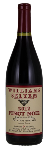 2012 Williams Selyem Calegari Vineyard Pinot Noir, 750ml